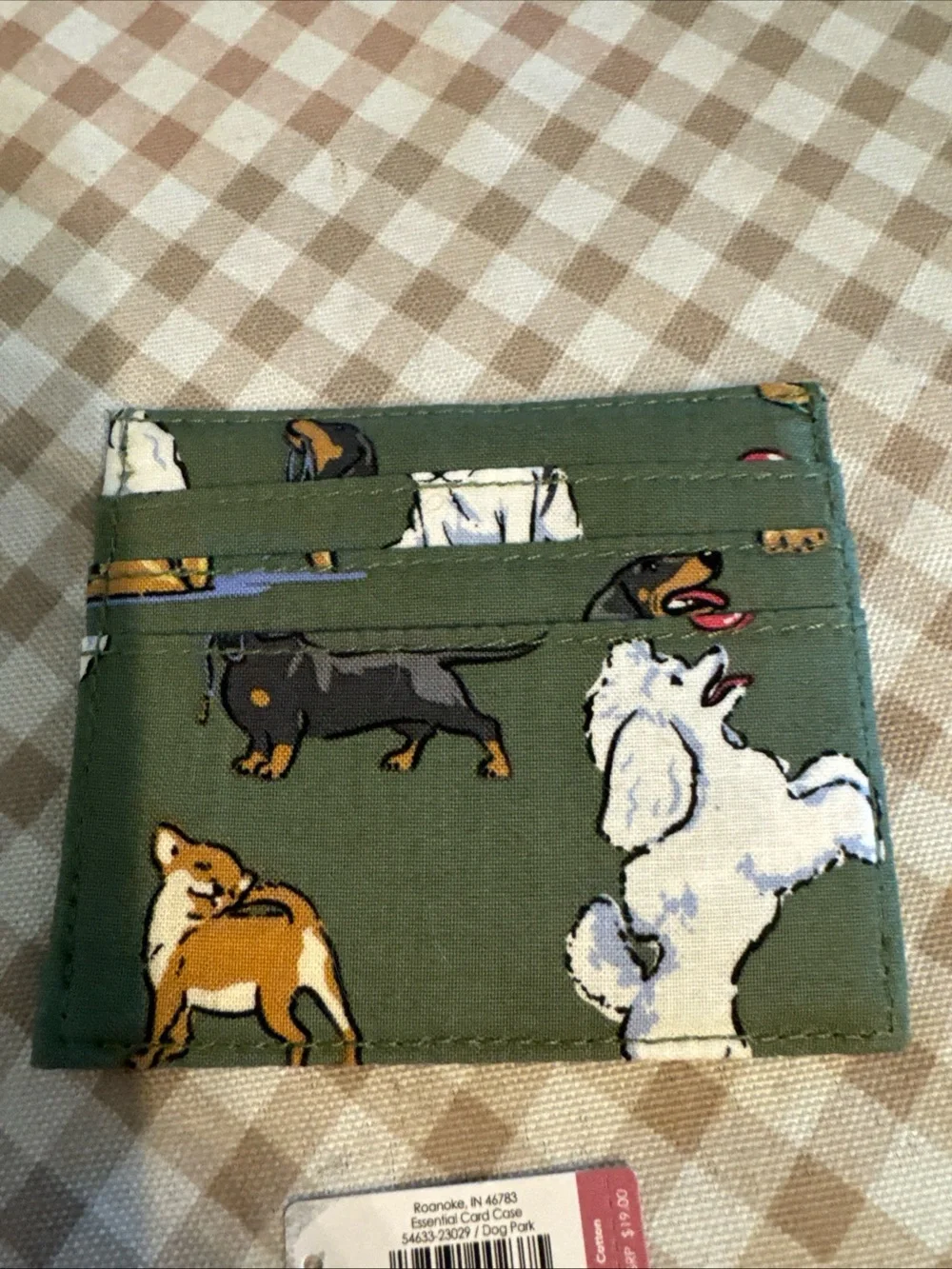 Green Dog Print Card Holder - Picture 5 of 5